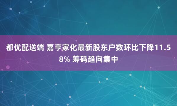 都优配送端 嘉亨家化最新股东户数环比下降11.58% 筹码趋向集中